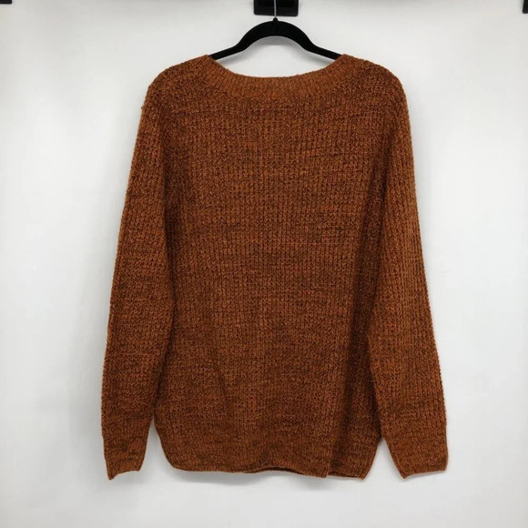 ICHI Ihodansa Rust / Ginger / Orange Long Sleeve Thick Waffle Knit Sweater LG - Picture 4 of 16